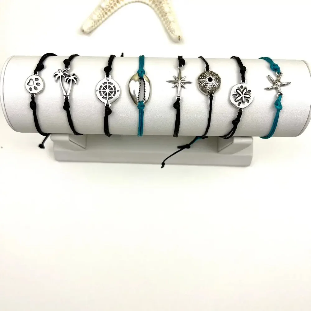 Jackie Gallagher Designs - Waxed Cord Beach Charm Bracelets - Picture 1 of 15